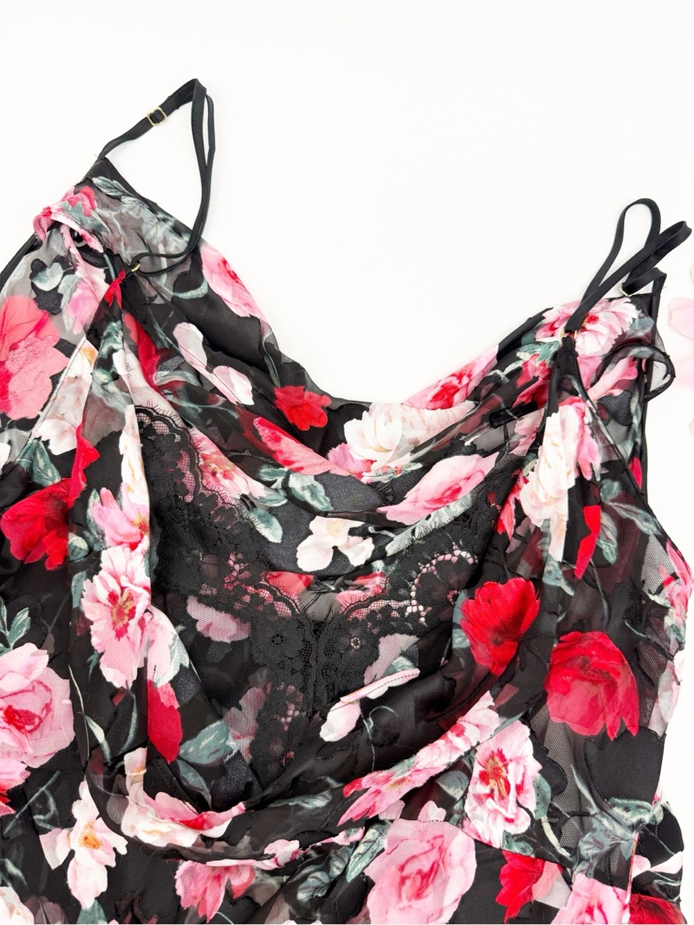 Victoria’s Secret Atelier Noir Burnout Satin Silk Plunge Gown Maxi Slip Chemise - Picture 6 of 14